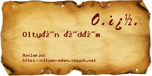 Oltyán Ádám névjegykártya