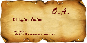 Oltyán Ádám névjegykártya
